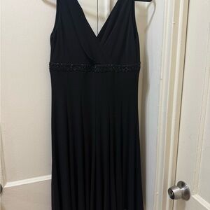 American Living Black Midi Dress with Embellished Waist